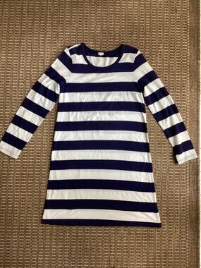 J.Crew Striped Nautical Dress Navy and White Size Medium Very Good Condition